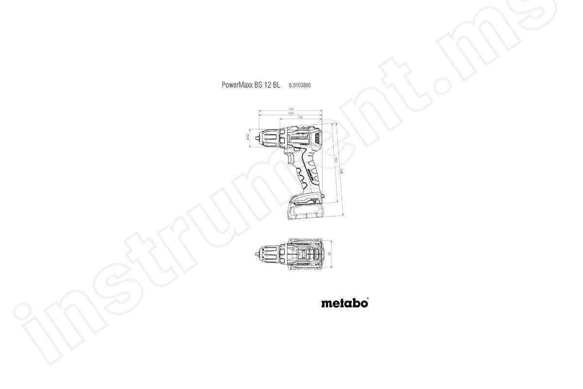 Аккумуляторный шуруповерт Metabo PowerMaxx BS 12 BL   арт.601038500 - фото 2