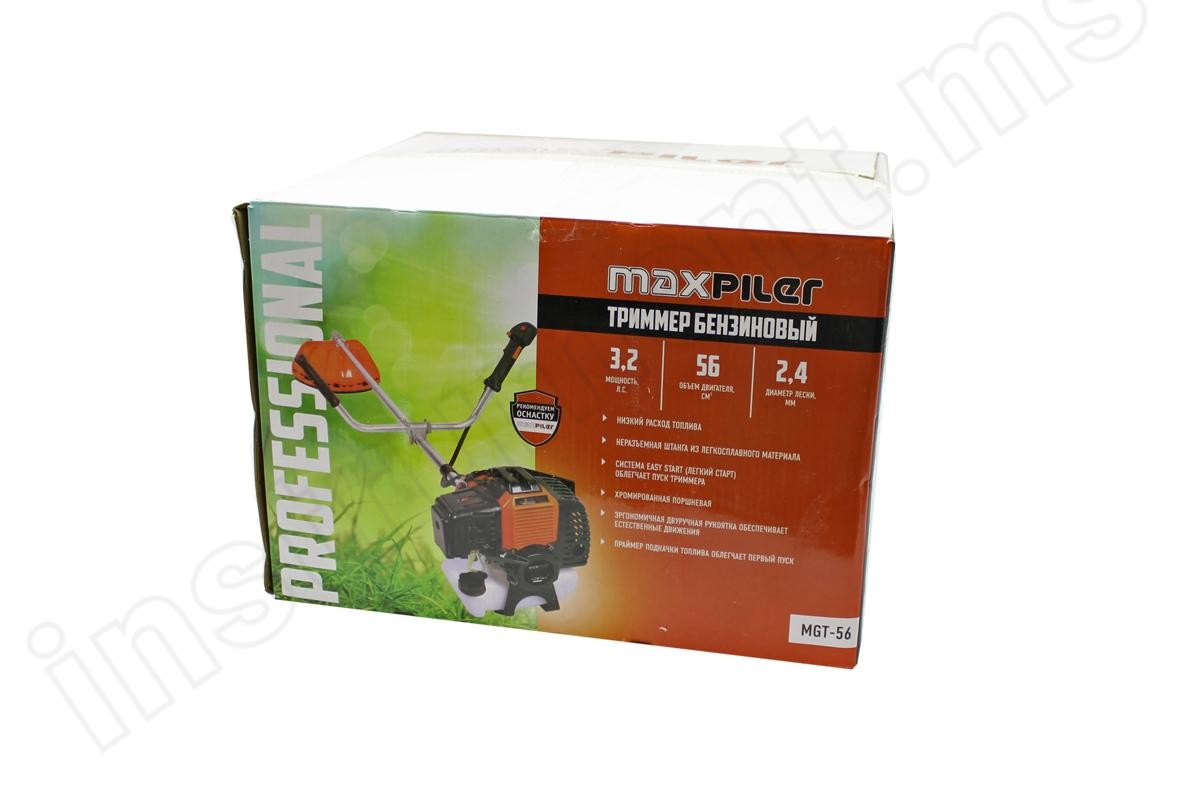 Мотокоса Maxpiler MGT-56, неразъёмная штанга, диск 40-зубов щиток, ранцевый ремень - фото 17